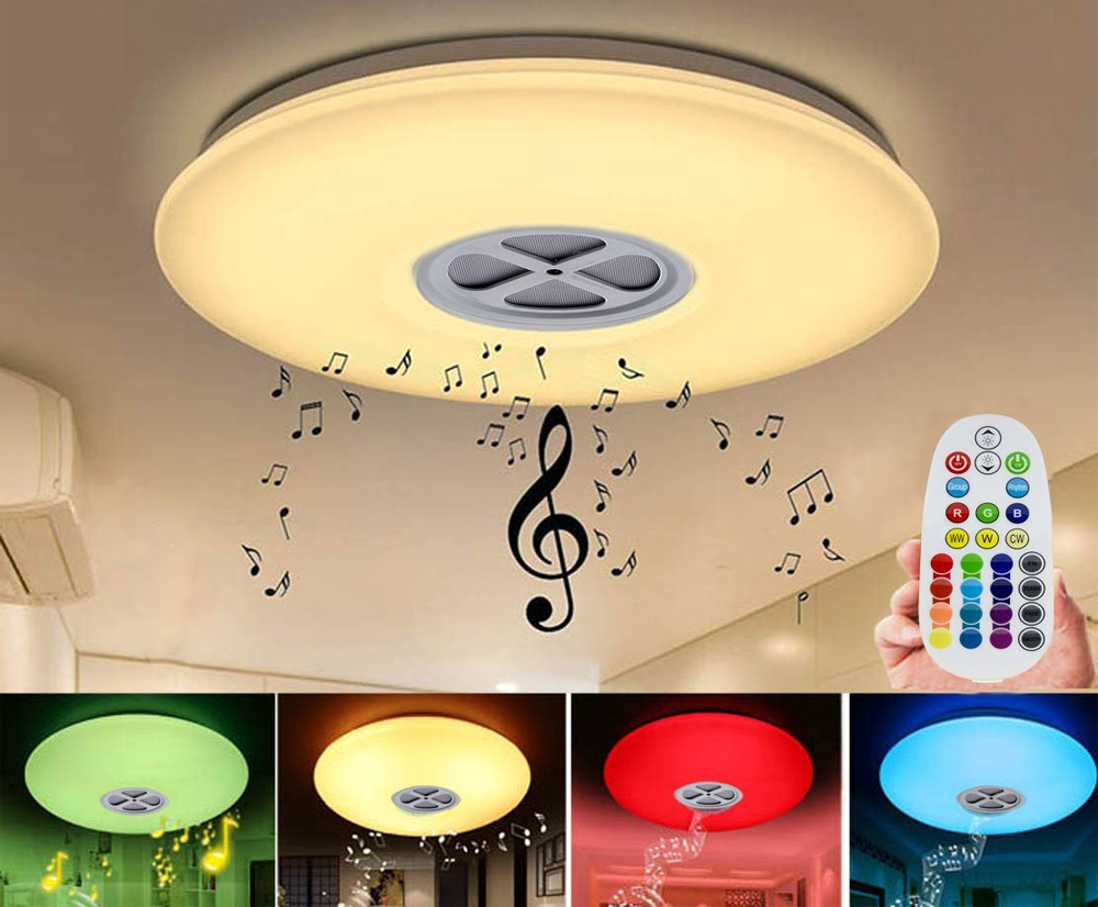 Plafoniera Led Dimabila : Plafoniera inteligenta de tavan w lumina calda cu control