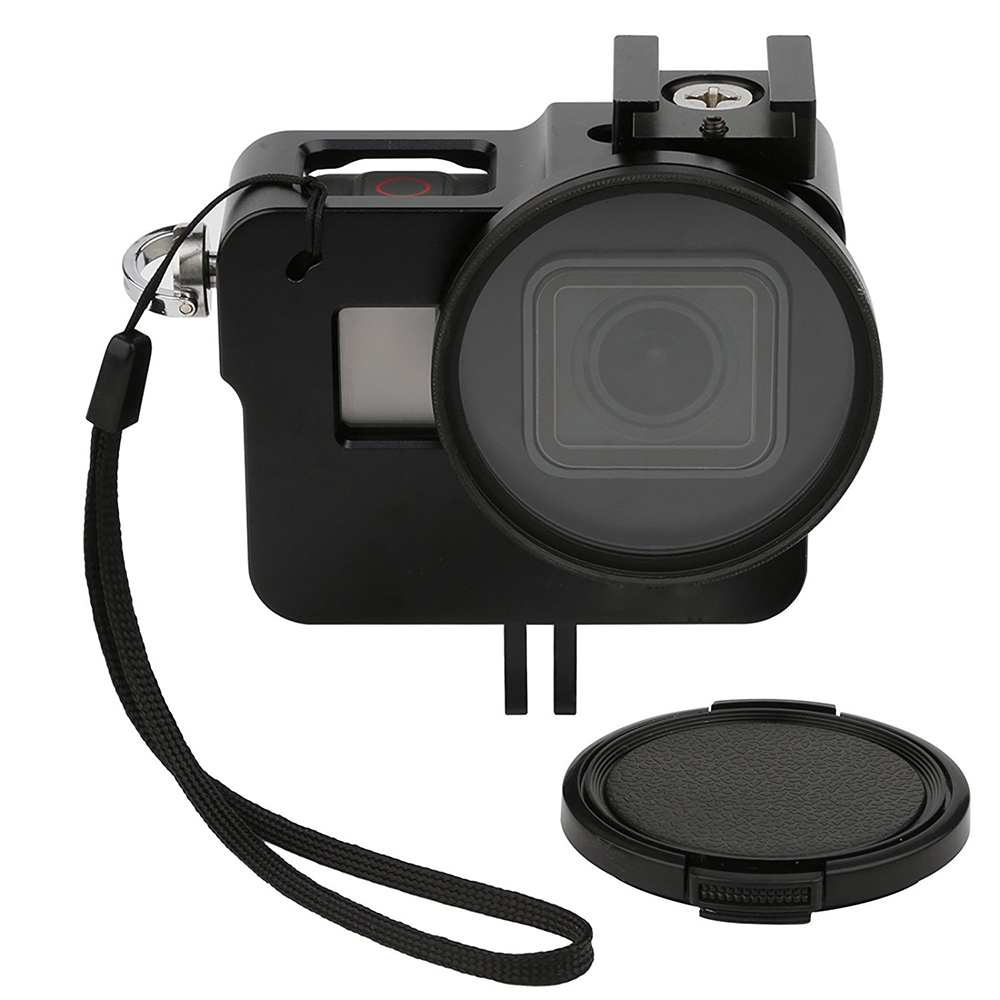 Rama de protectie din aluminiu cu filtru UV de 52mm pentru GoPro Hero 5 / 6 / 7 (Negru)