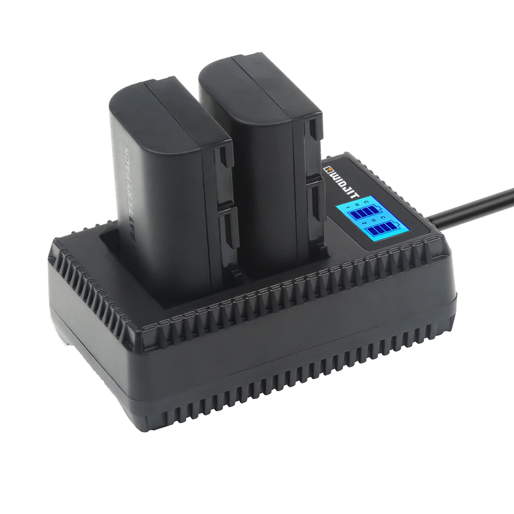 Doua baterii si incarcator dual Widjit pentru DSLR Canon LP-E6