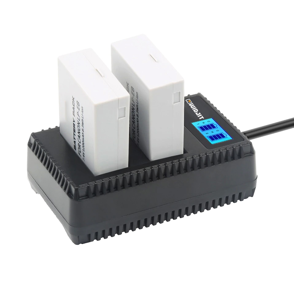 Doua baterii si incarcator dual Widjit pentru DSLR Canon LP-E8