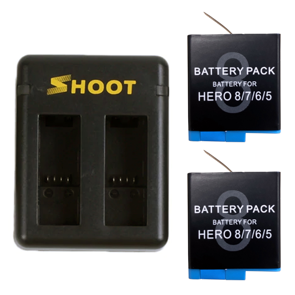 Incarcator dual + 2 baterii tip acumulator pentru GoPro Hero 8