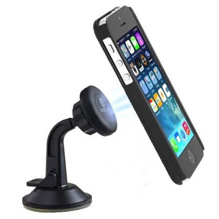 Suport magnetic cu adeziv pentru bord si parbriz WizGear (Negru)