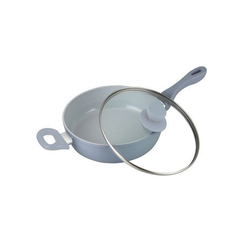 Tigaie cu interior din ceramica, tehnologie termo-color, 24 cm (Albastru)