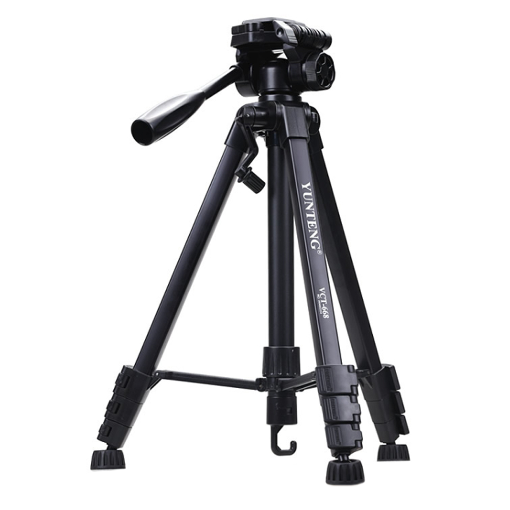 Trepied profesional 46cm - 146cm din aliaj de aluminiu rezistent, cu patru sectiuni (Negru)