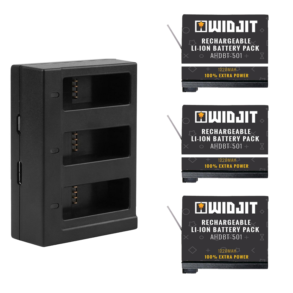 Kit Widjit Incarcare triplu pentru baterii GoPro Hero 5 / 6 / 7