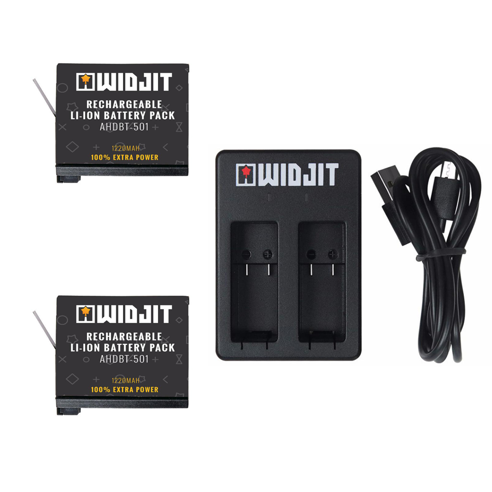 Kit Widjit incarcare baterii GoPro Hero 5 / 6 / 7 (Negru)