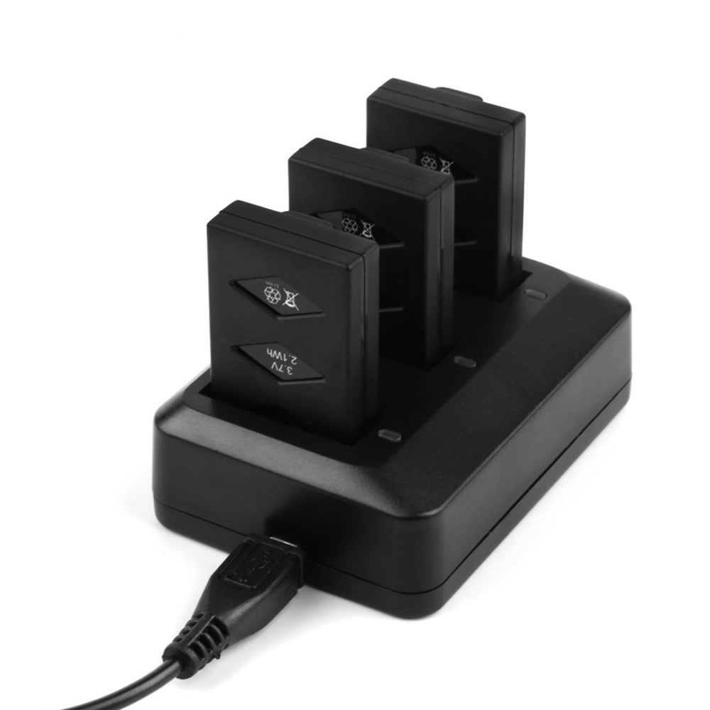 Incarcator triplu + trei acumulatori pentru minidrone Parrot, 600 mAh