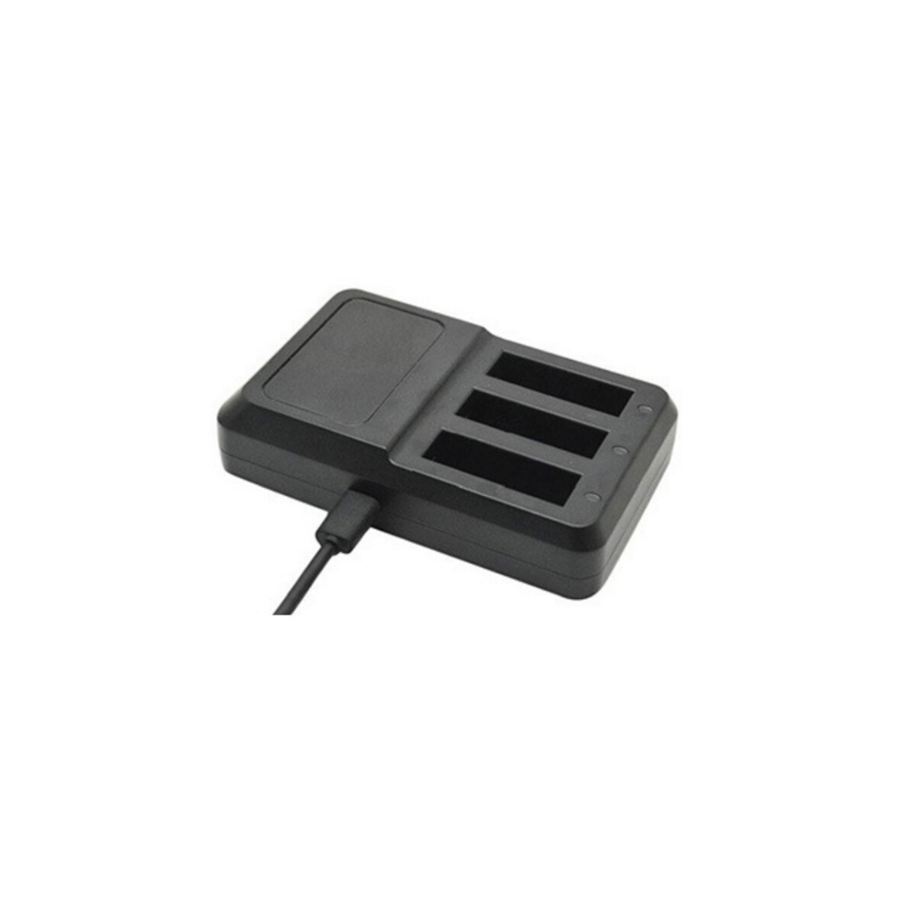 Incarcator Triplu GoPro Hero 4 + Adaptor perete EU (Negru)