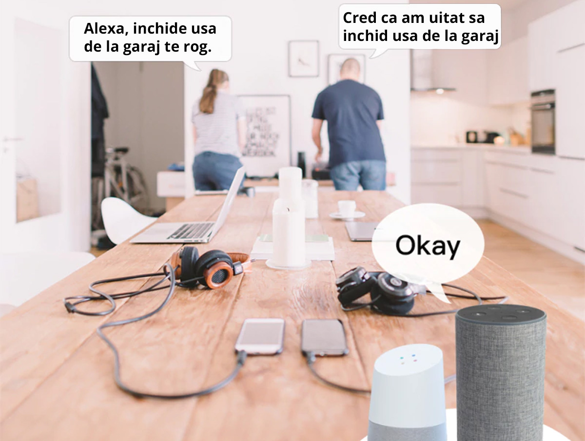 Kit control usa de garaj SMART WiFi Tuya, Smart Life compatibil Alexa si Google Assistant