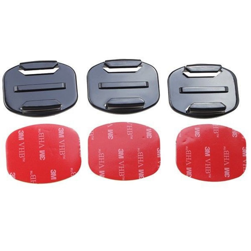 Kit Widjit pentru fixare cu adeziv 3M pentru camere video sport (Negru-Rosu)
