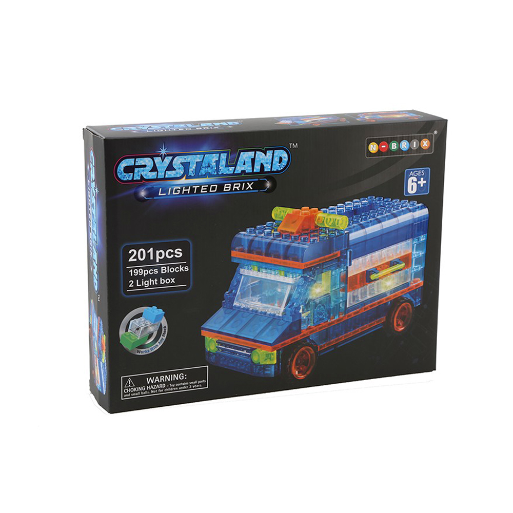 Puzzle cuburi cu LED - Ambulanta - 204 piese