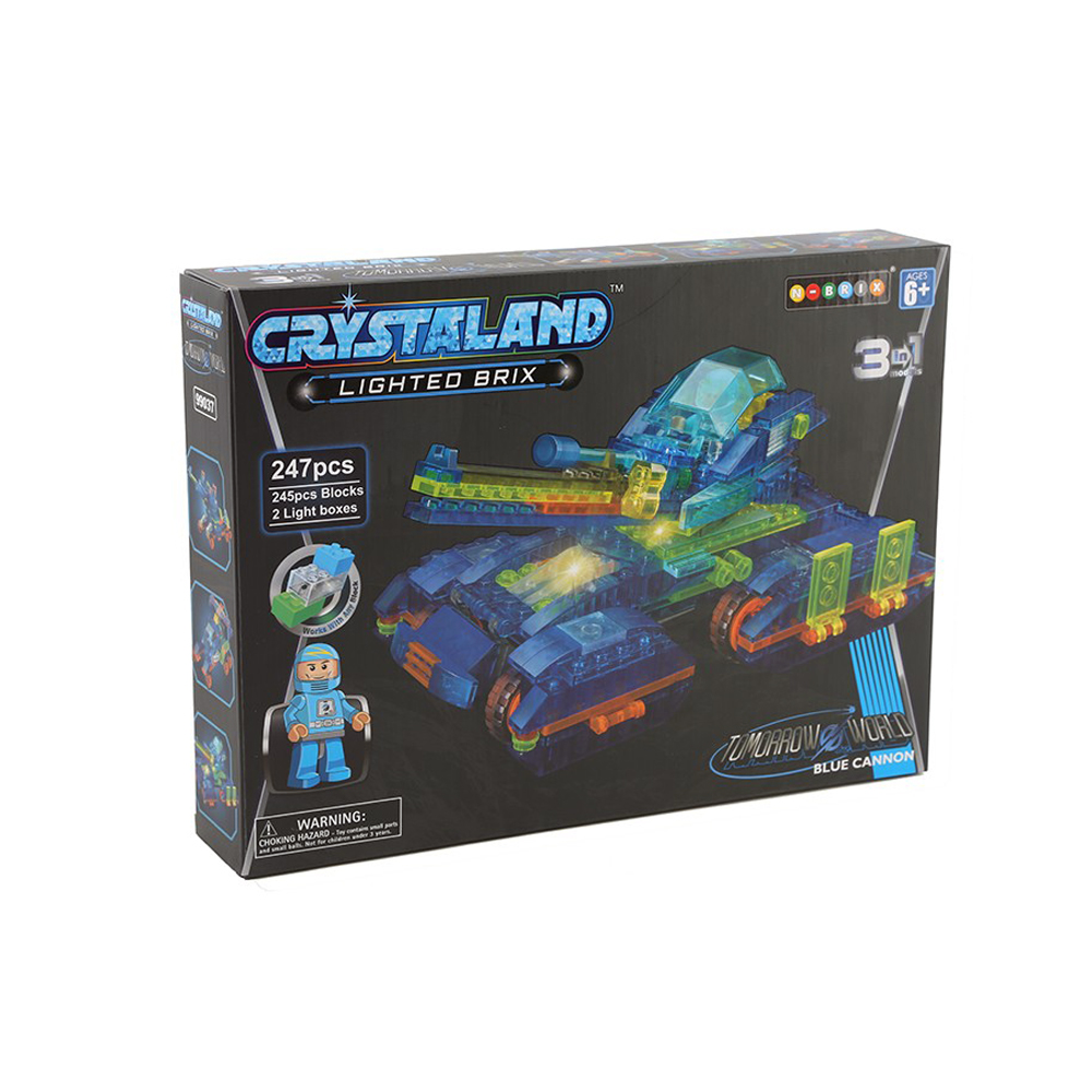 Puzzle cuburi cu LED 3 in 1 - Tanc - 247 piese