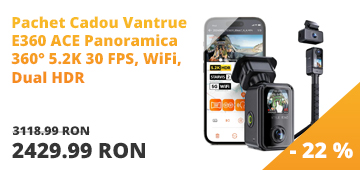 Pachet Cadou Vantrue E360 ACE Panoramica 360° 5.2K 30 FPS, WiFi, Dual HDR