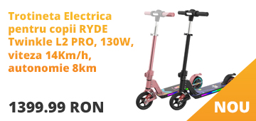 Trotineta Electrica pentru copii RYDE Twinkle L2 PRO, 130W, viteza limitata 14Km/h - viteza nelimitata 14Km/h, autonomie 8km