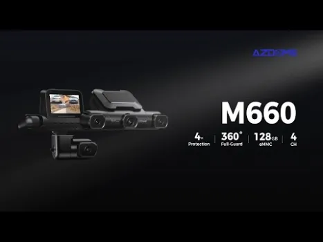 Preview image for the video "Camera auto de bord AZDOME M660 cu 4 canale 2K+3x1080P, WiFi 5G, WDR, Night Vision, ecran IPS, GPS". Preview image for the video "Camera auto de bord AZDOME M660 cu 4 canale 2K+3x1080P, WiFi 5G, WDR, Night Vision, ecran IPS, GPS".