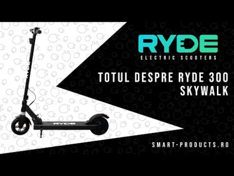 Preview image for the video "Review trotineta electrica pliabila RYDE 8&quot; 300 Skywalk, 300W/36V/6Ah, viteza maxima 25km/h".