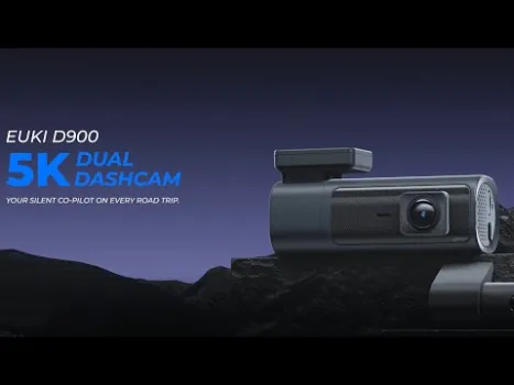 Preview image for the video "Camera auto de bord duala EUKI D900 5K WiFi, Starlight Night Vision, GPS, 170°, ecran IPS 1.47&quot;".
