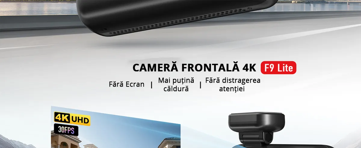 Camera auto de bord REDTIGER F9 Lite 4K, ADAS, WiFi, Night Vision, GPS, aplicatie dedicata, G-senzor si monitorizare parcare
