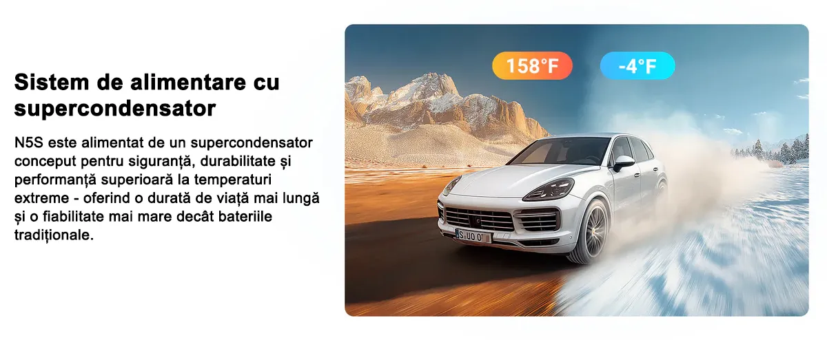 Camera auto Vantrue N5S cu 4 canale, 360°, HDR+WDR, control vocal, Night Vision, GPS, G-sensor si monitorizare parcare