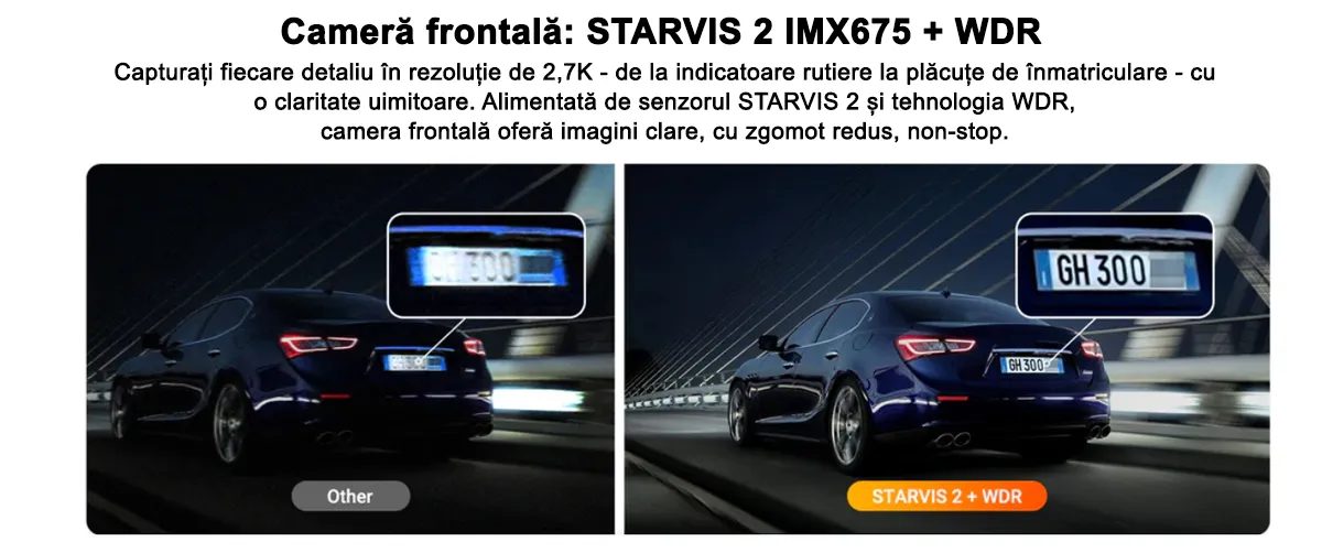 Camera auto Vantrue N5S cu 4 canale, 360°, HDR+WDR, control vocal, Night Vision, GPS, G-sensor si monitorizare parcare