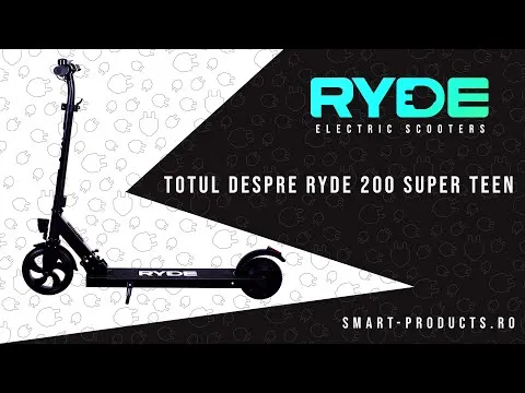 Preview image for the video "Trotineta Electrica pentru copii RYDE 200 Super Teen, 200W/24V/4Ah, Viteza maxima 20km/h". Preview image for the video "Trotineta Electrica pentru copii RYDE 200 Super Teen, 200W/24V/4Ah, Viteza maxima 20km/h".