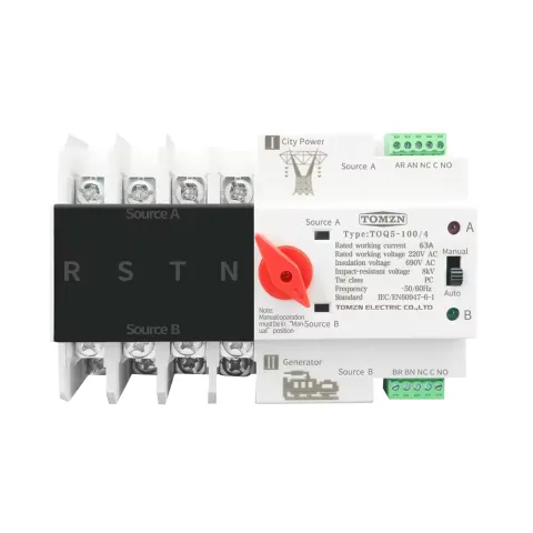 Comutator de transfer automat ATS trifazic pentru transfer retea-generator 4P, 220V 63A