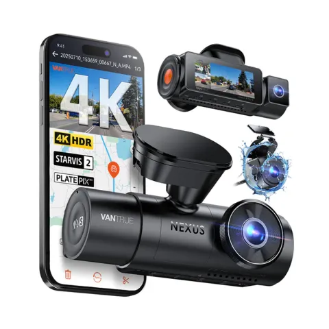 Camera auto Vantrue N4 Pro S cu 3 canale, 4K+1080P+1440P, HDR+Night Vision, protective IP67, GPS, G-sensor si monitorizare parcare