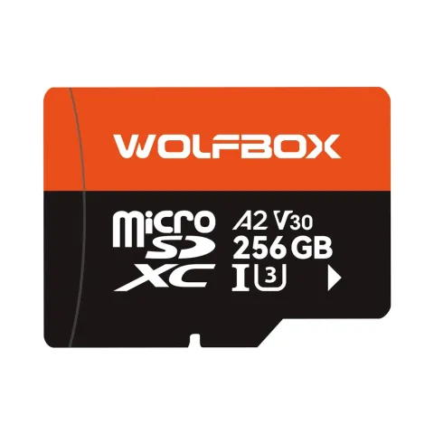 Card de memorie SD Wolfbox capacitate 256 GB, 100MB/s, U3 A2 V30