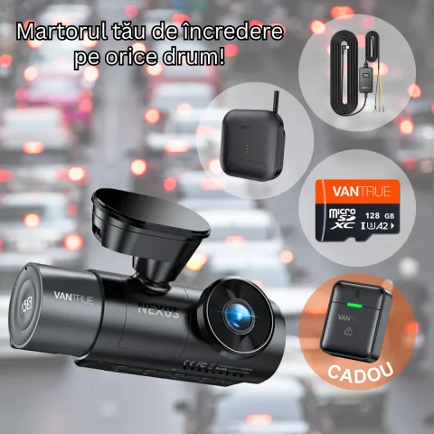 Pachet Cadou Vantrue N4 Pro S cu 3 canale, 4K+1080P+1440P