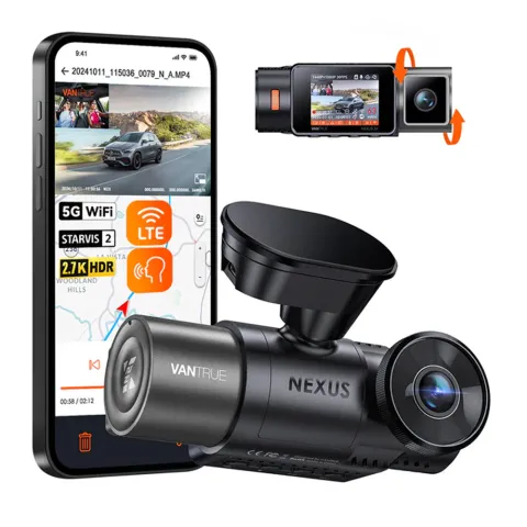 Camera auto duala Vantrue Nexus 2X fata-spate 2.7K + 1080P, WiFi 5GHz, 165o + 158o, ecran 2”, GPS, G-Sensor si monitorizare parcare