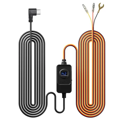 Kit cabluri Hardwire Type-C Redtiger cu indicator de tensiune, compatibil cu toate modelele de camere auto DVR Redtiger