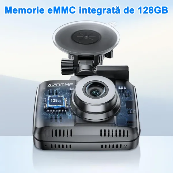 Camera auto de bord fata-spate, AZDOME GS63 Pro 4K + 2.5K, WiFi, Night Vision + WDR, 170°, GPS, aplicatie dedicata, Senzor-G si monitorizare parcare