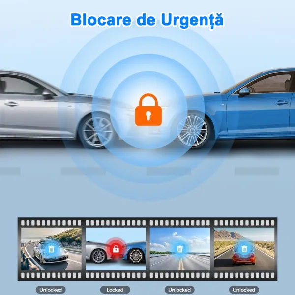 Camera auto de bord AZDOME M330 FHD 1080P, WiFi, WDR Night Vision, 170°, ecran 0.96", aplicatie dedicata, G-sensor si monitorizare parcare