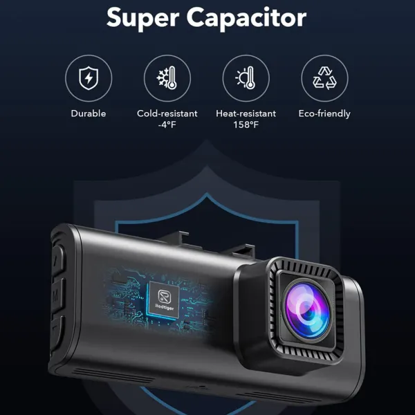 Camera auto de bord fata-spate REDTIGER F7NP 4K+FHD, WiFi, Night Vision, 170°