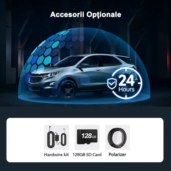 Camera auto de bord fata-spate REDTIGER F7N Touch 4K+FHD, WiFi, Night Vision, 170°, ecran tactil IPS 3.18&quot;, GPS, aplicatie dedicata, G-sensor, card 128GB inclus