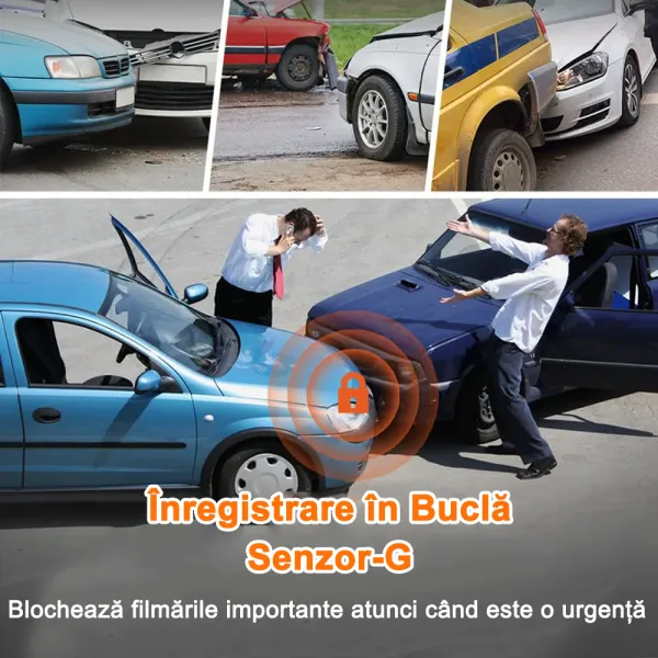 Camera auto tip oglinda, duala fata-spate Wolfbox G840S 2160P, Night Vision, 170°, ecran tactil 12”, GPS, G-Senzor, monitorizare parcare, Card 32GB inclus