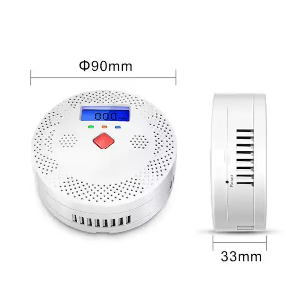 Detector inteligent de monoxid de carbon Tuya WiFi, operat cu baterii x2 AA, afisaj digital, 85db, monitorizare in timp real