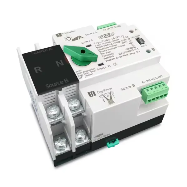 Comutator automat transfer intre retea si panouri fotovoltaice 2P, 230V - 125A