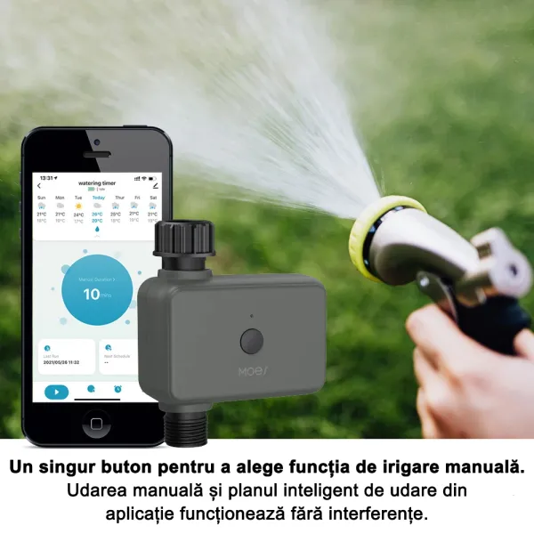 Programator Smart WiFi pentru irigatii, compatibil cu aplicatia mobila Tuya