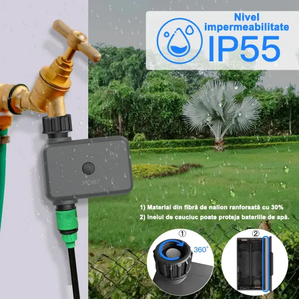 Programator Smart WiFi pentru irigatii, compatibil cu aplicatia mobila Tuya