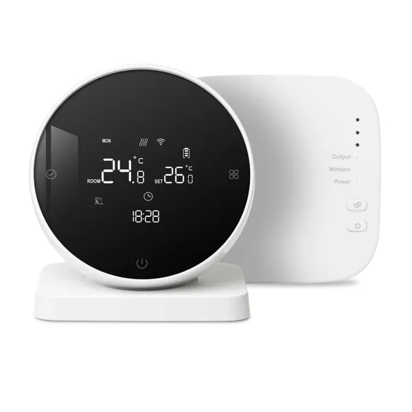 Termostat wireless WiFi pentru incalzire centrala pe gaz, cu baterie, control prin aplicatie si asistent vocal