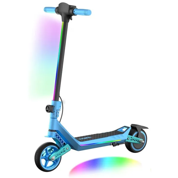 Trotineta Electrica Copii RYDE U8, 3 Viteze (8/12/16 km/h), Suspensie Dubla Fata/Spate, Motor 130W, Autonomie 10 km, Pliabila, Albastru, 6–12 ani