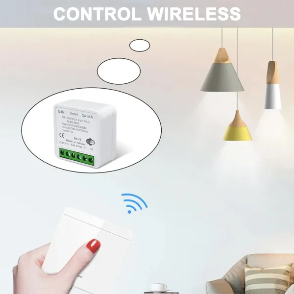 Intrerupator de perete fara fir RF 433MHz – 3 Canale, compatibil Tuya/Smart Life/Alexa/Google Home