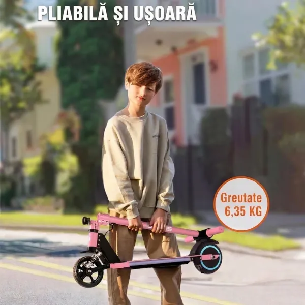 Trotineta Electrica pentru copii RYDE Twinkle L2 PRO, 130W, viteza limitata 14Km/h - viteza nelimitata 14Km/h, autonomie 8km, Roz