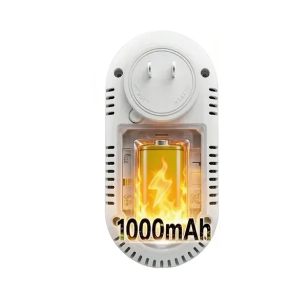 Detector 5 in 1 de gaz, monoxid de carbon, fum, umiditate si temperatura, cu alarma vocala, afisaj digital, alimentare la priza si baterie de rezerva