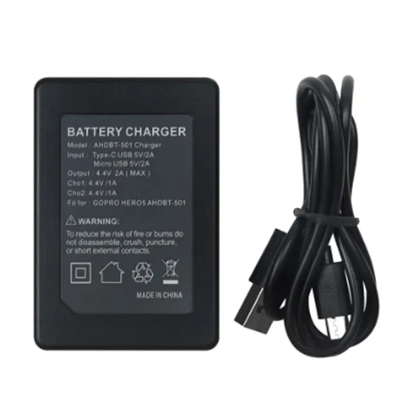 Incarcator dublu pentru baterii GoPro Hero 5 / 6 / 7 - Widjit