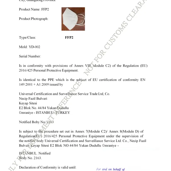 masti de protectie FFP2 certificate masti de protectie FFP2 certificate