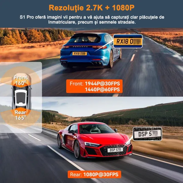Pachet Camera auto de bord duala Vantrue S1 Pro fata-spate, 1440P + Modul LTE