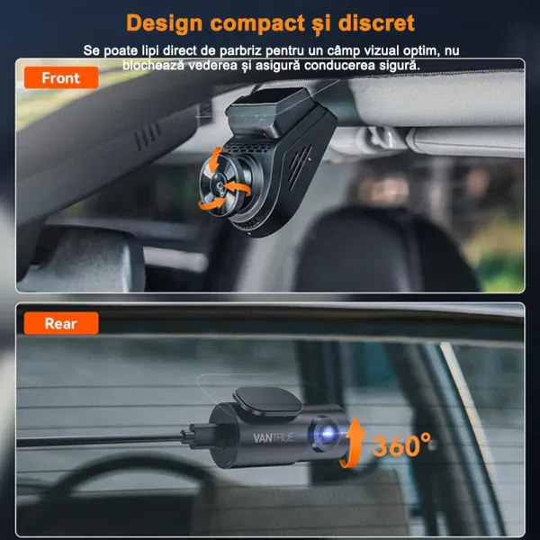 Pachet Camera auto de bord duala Vantrue S1 Pro fata-spate, 1440P + Modul LTE
