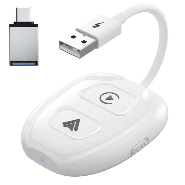 Adaptor 2 in 1 pentru CarPlay si Android Auto wireless compatibil iOS 10+ si Android 11+